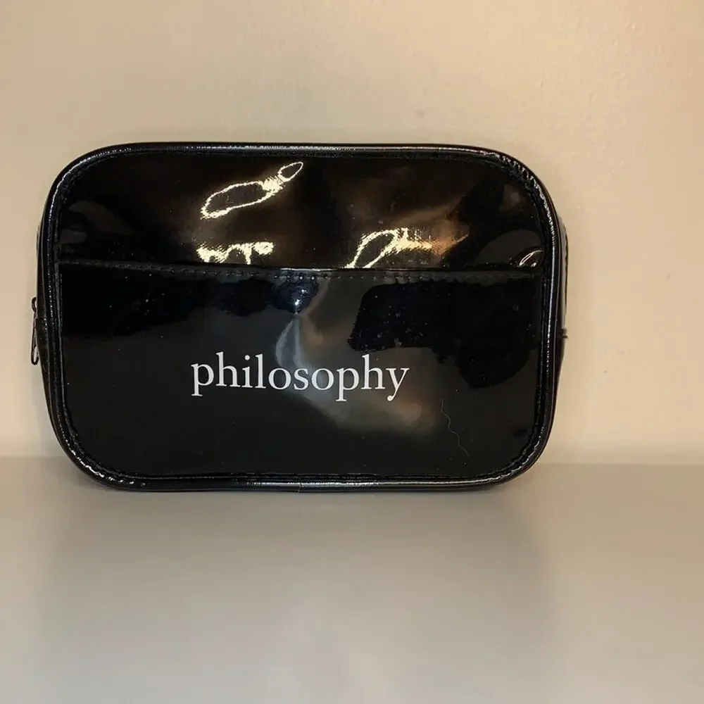 Philosophy Bag Makeup Cosmetic Bag Black and White